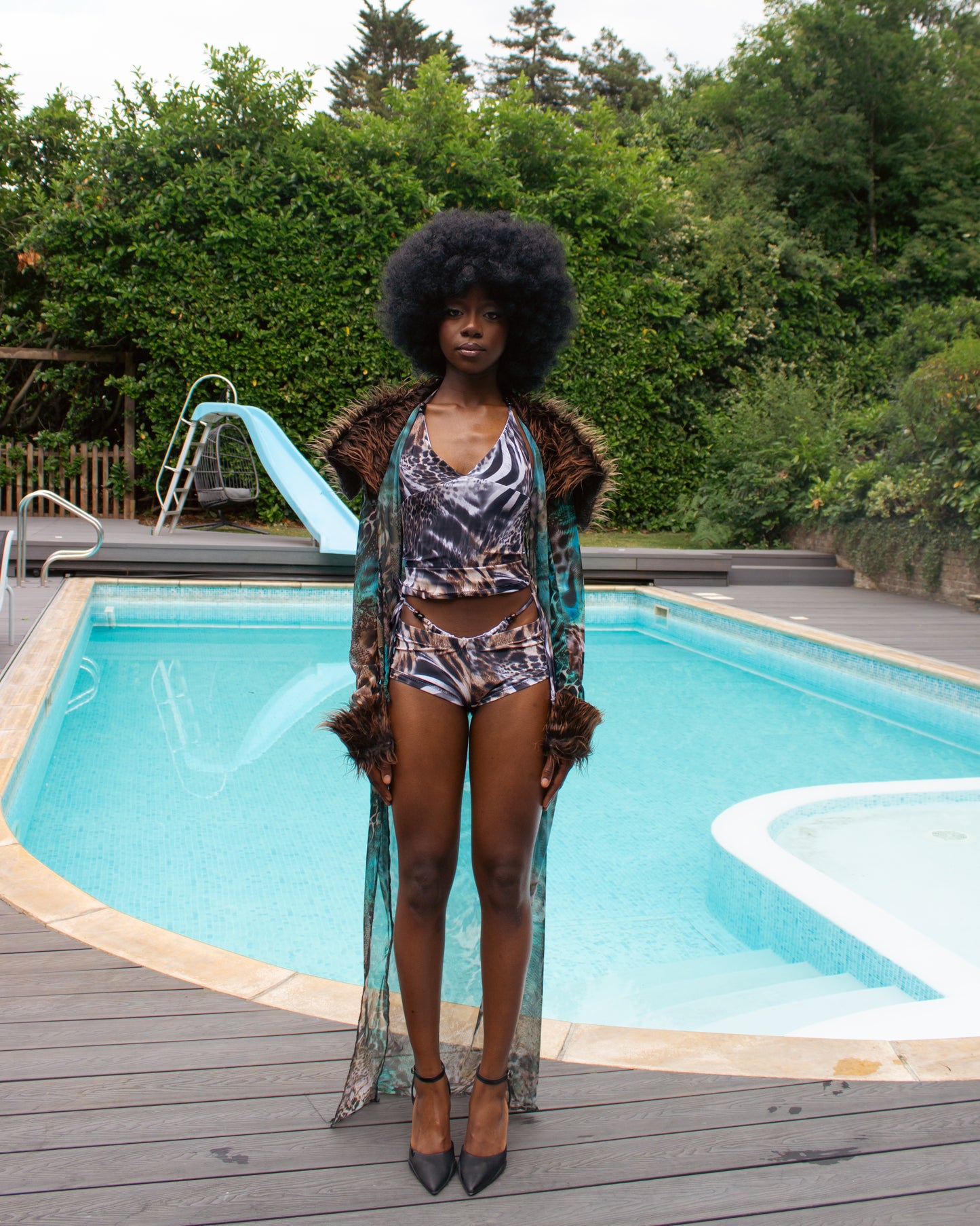 DARK LEOPARD TANKINI TOP